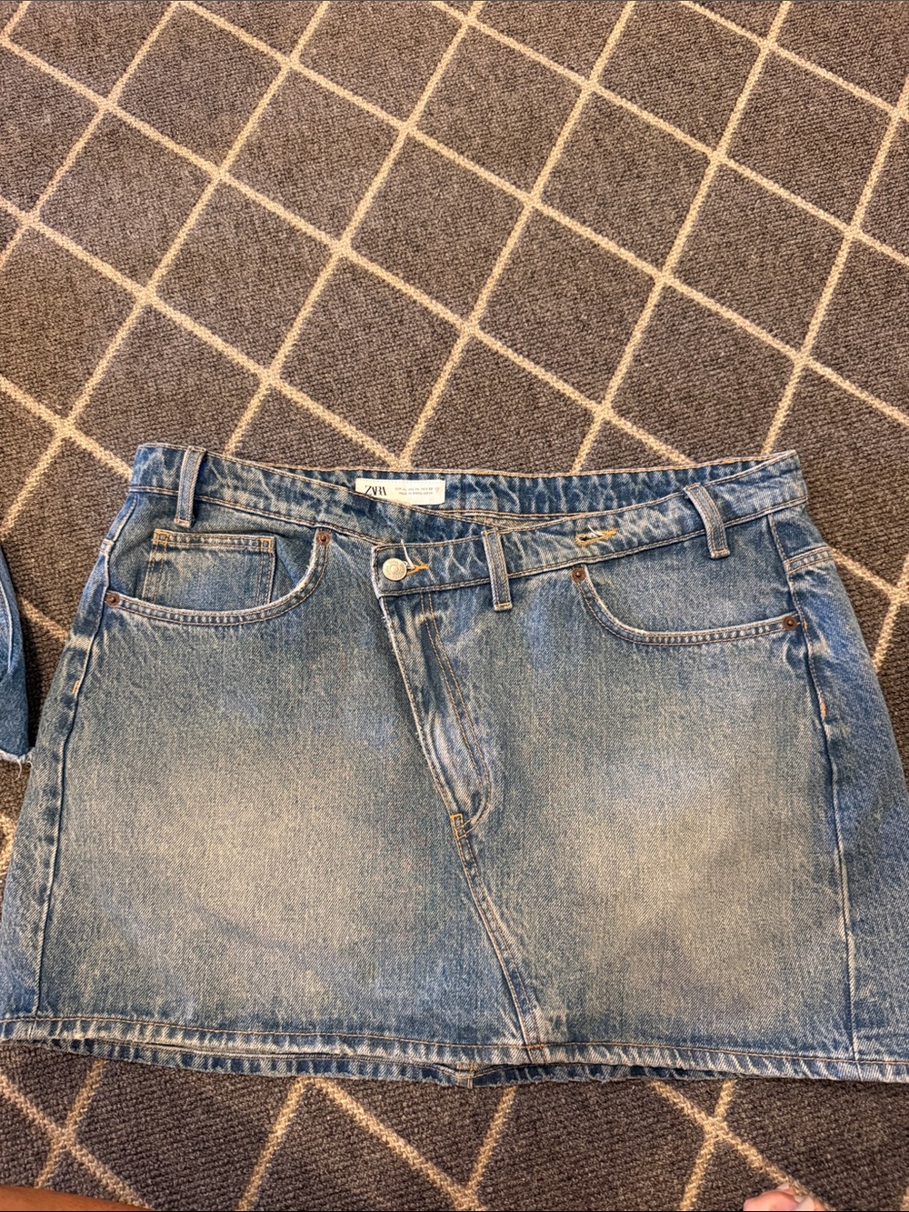 Like New Zara Light Blue Denim Mini Skirt